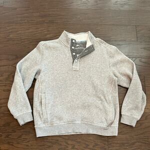 Tommy Bahama Men’s Via Norte Half Button Pullover - Light Gray - Size Medium